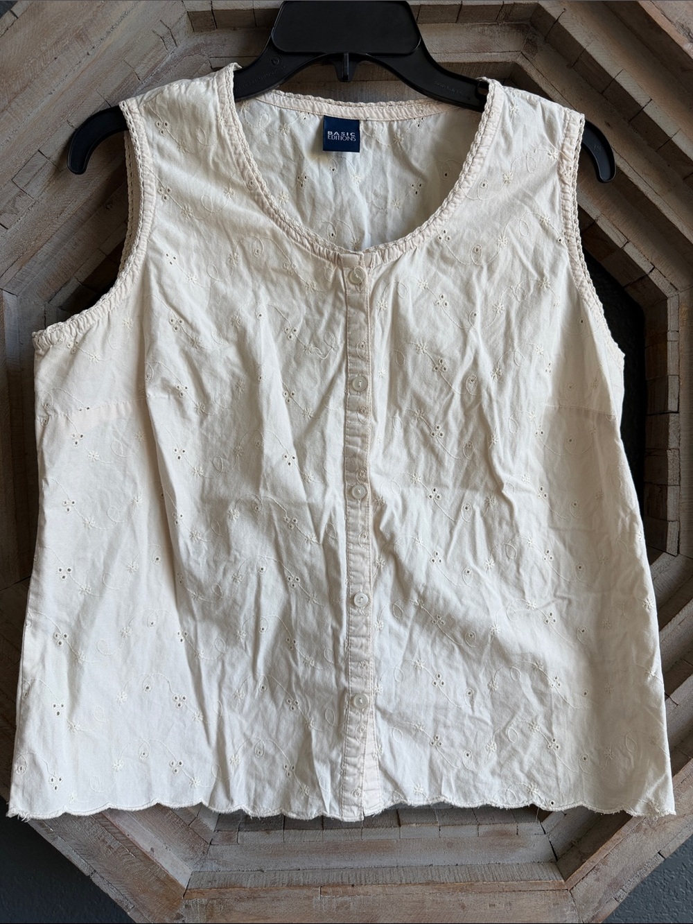 Vintage cotton eyelet top